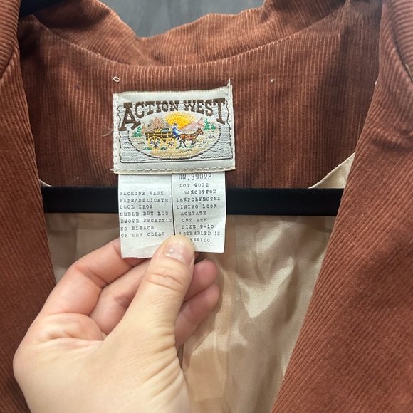 Women's Vintage Blazer Tan Size Small Medium - Picture 3 of 9